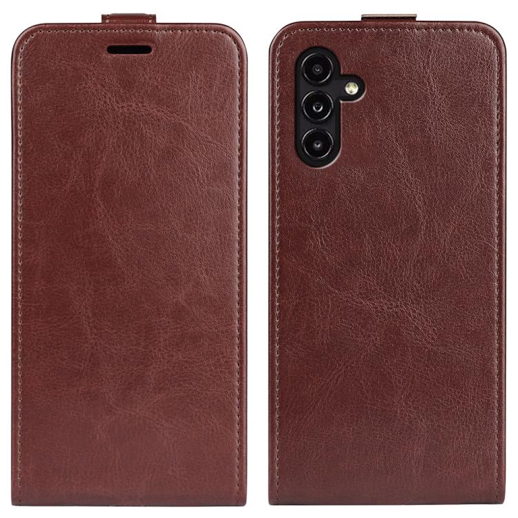 

For Samsung Galaxy A14 5G R64 Texture Vertical Flip Leather Phone Case For Samsung Galaxy A14 5G коричневий