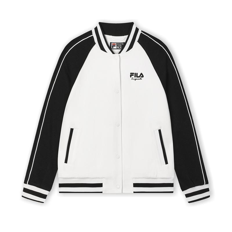New FILA Baseball Jacket Women's Standard White F11W449504FWT