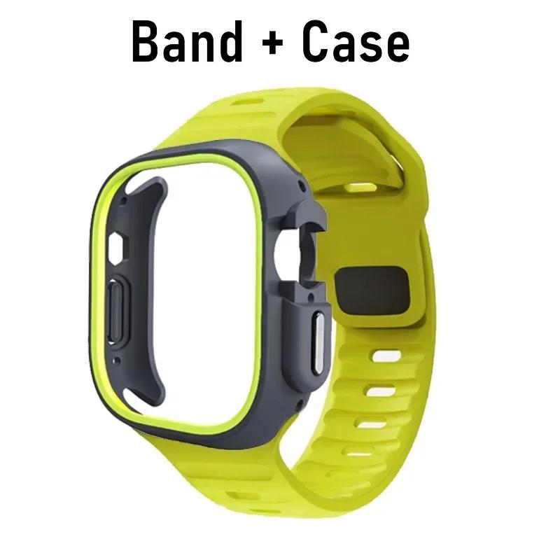 TPU-Hülle+Silikonarmband für Apple Watch Band Ultra 49mm Sportband für iwatch Serie 10 9 8 7 6 5 46mm 45mm 44mm 41mm 40mm 42mm