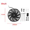 7/9/10/12 Inch Universal Slim Fan Push Pull Electric Radiator Fan Air-Sucking Type Cooling & Mounting Kit 12V 80W 2100RPM