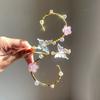 Verstellbares Oberarmband Schmetterlingsblume Offener Armreif Mode Körperschmuck Manschette Damen