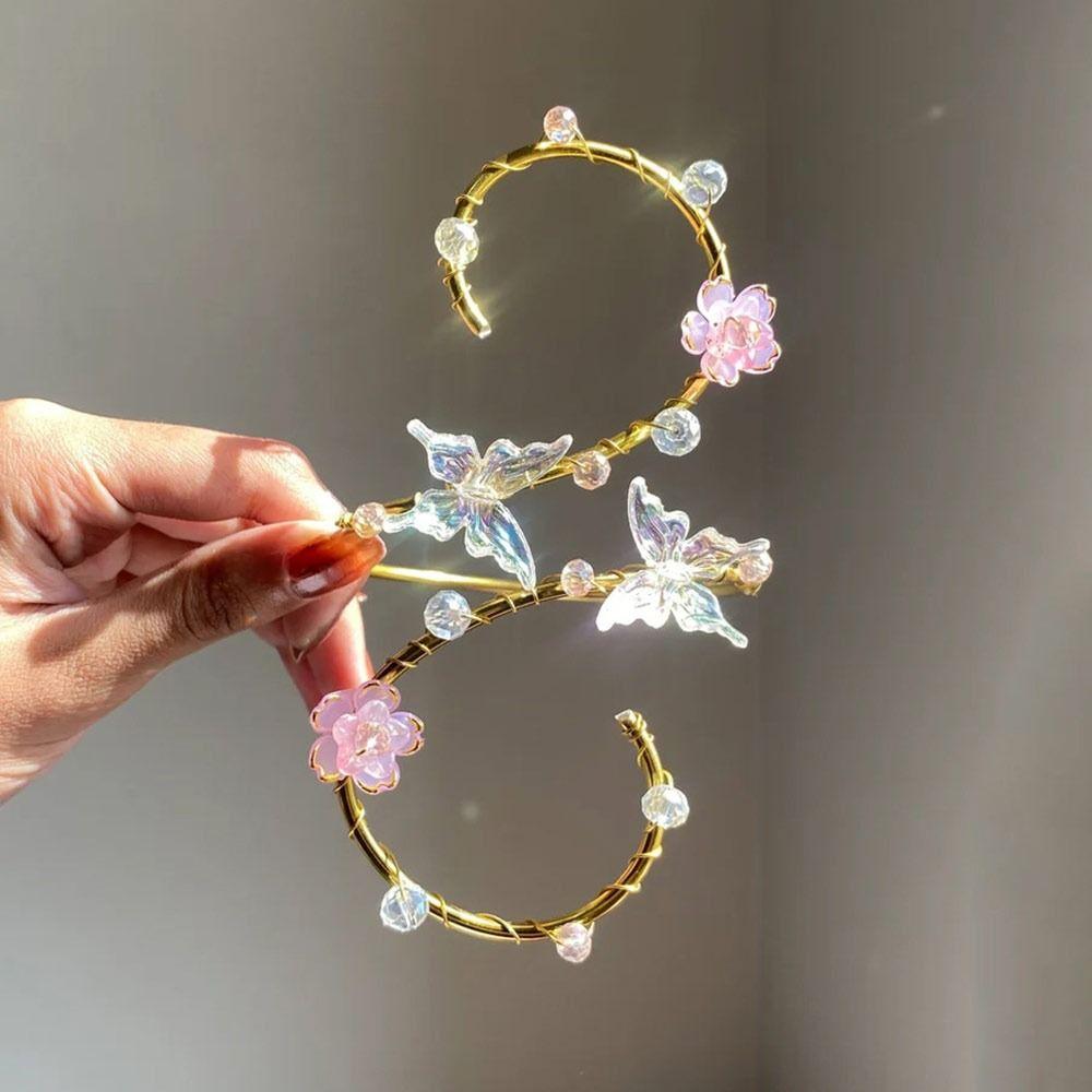 Verstellbares Oberarmband Schmetterlingsblume Offener Armreif Mode Körperschmuck Manschette Damen