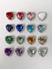 Yazi 20mm Shiny Rhinestone Heart Flower Buckle for DIY Jewelry and Hair Accessories.
