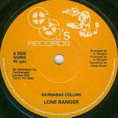 

7inch Record LONE RANGER DEAN STONE Barnabas Collins Haunted House GG050 GGs Records 1979 UK Reggae Ska Dub Used