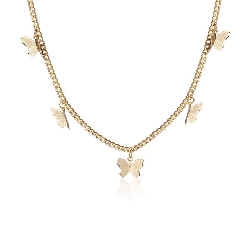 Gold Chain Butterfly Pendant Choker Necklace Women Statement Collares Bohemian Beach Party Jewelry Gift