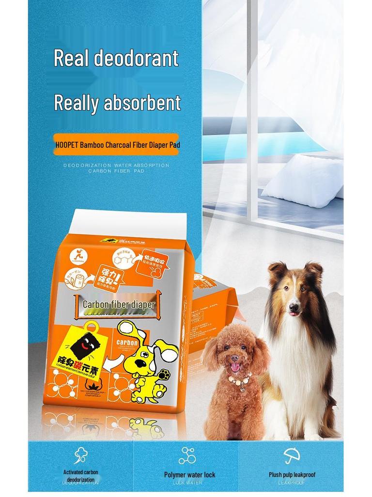 Podložky pro psy s bambusovým uhlím: Silné, Deodorizační, Ultra-Absorpční Štěněcí Pleny (100 kusů)