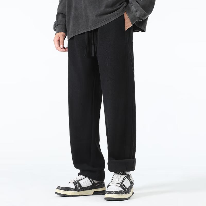 MINISO Men's Corduroy Plush Lined Straight-Leg Casual Pants