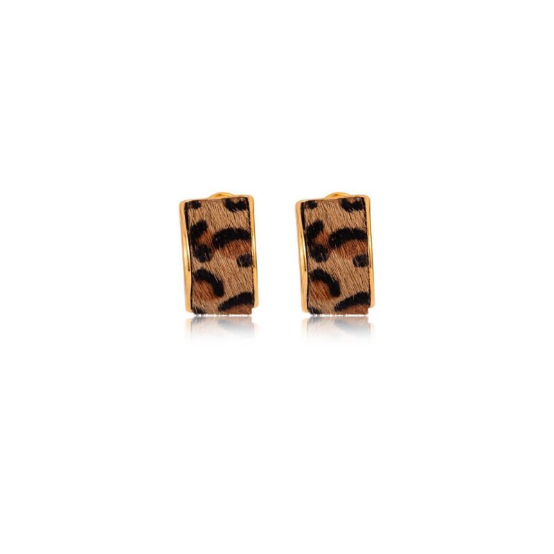 New Creative Leopard C-Shaped Earrings for Women Ladies Light Luxury Temperament Metal Stud Earrings Party Jewelry Accessories