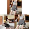 Casual Womens Summer Gray Skirt Suit With Zipper For Office And Casual Wear