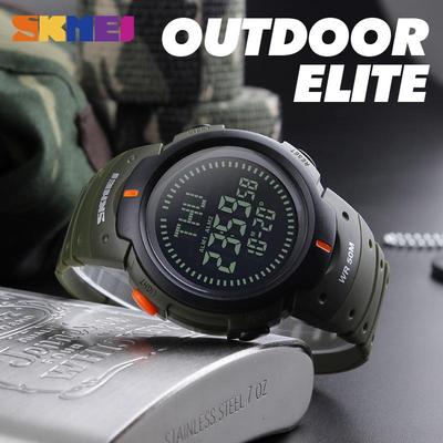 Brand Men's Waterproof Sports Watches Digital World Time DST Compass Alarm Calendar Clock Watch 1231 - Intl