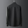 Men's Handcrafted Elegant Black Geometric Beaded Long Sleeve Shirt