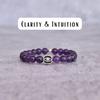 Amethyst Lotus Bracelet Purple Quartz Beaded Bracelet for Women Evil Eye Stretchable Bracelet Healing Gemstone Bracelet Gift for Mother
