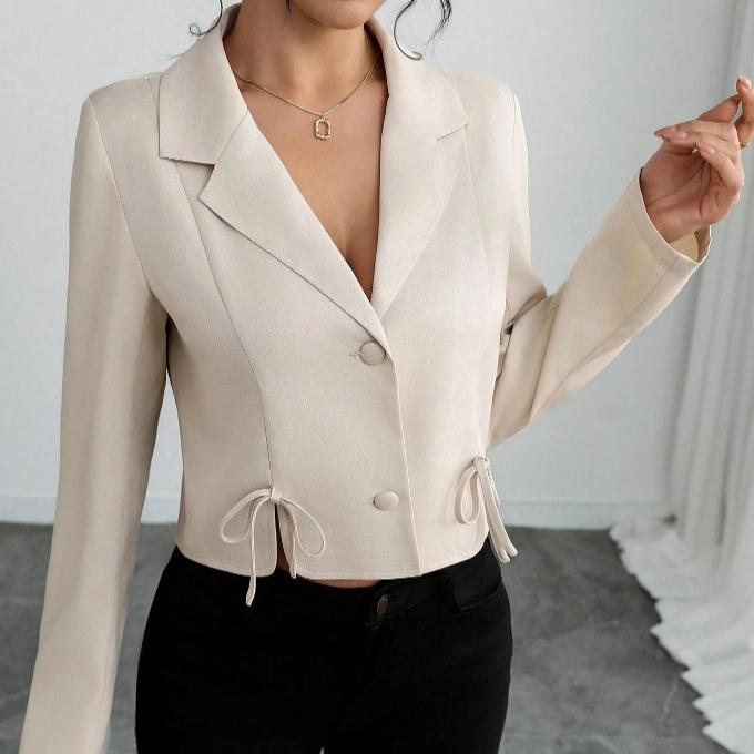 Casual Blazer spring autumn fashion Short jacket women, harajuku solid loose thin coats, Single Breasted short suit top female