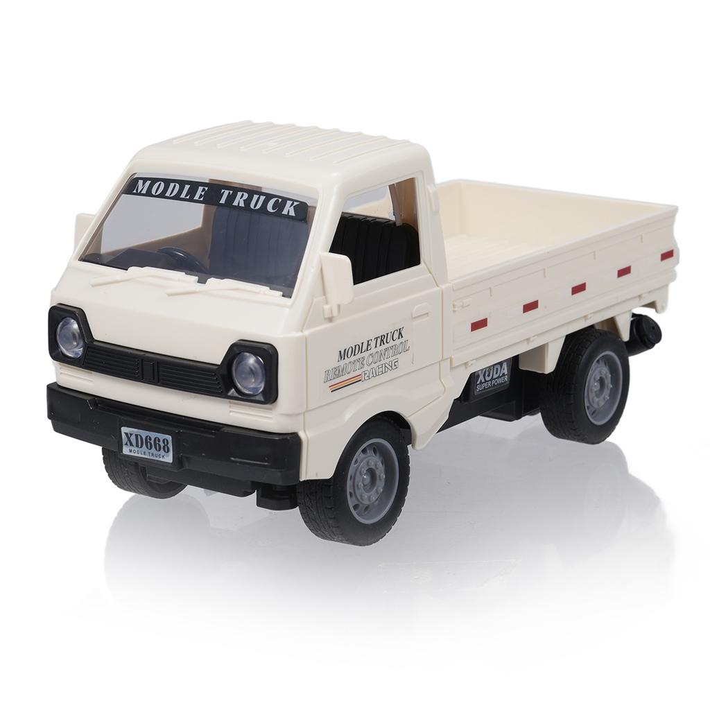 Remote Control Car, Rechargeable Simulation Truck with Spray and Lights, Toy Vehicle for Boys Girls White 1 Battery