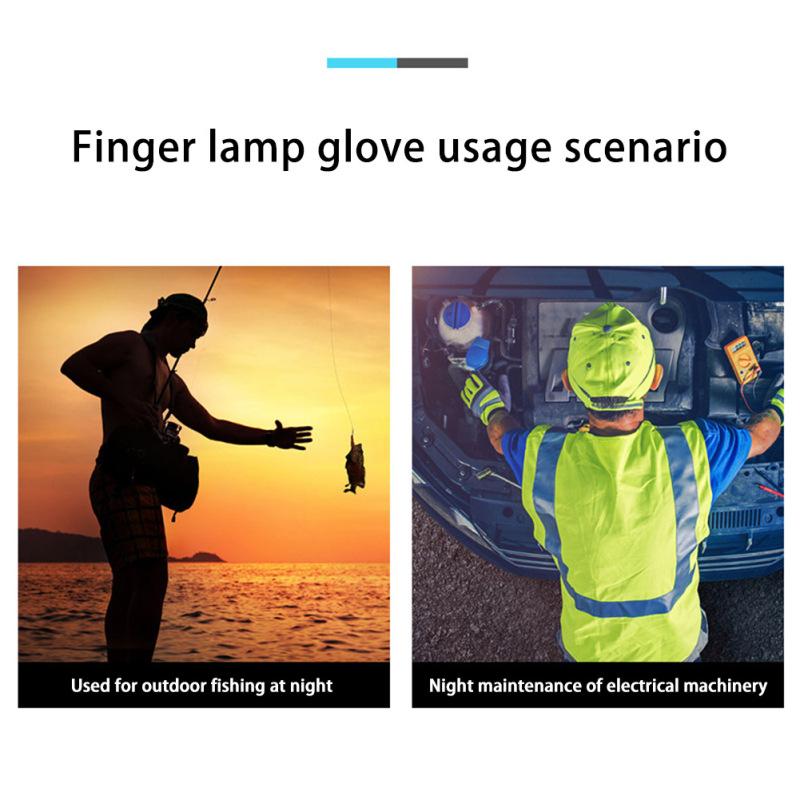 Outdoor Led Sports Fingerless Glove With Lights High Brightness Luminous Gloves For Fishing Cycling