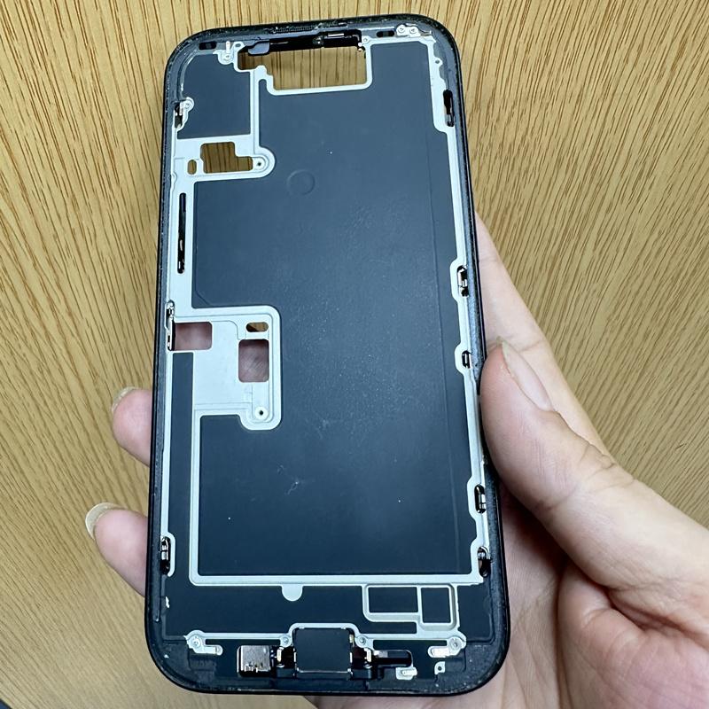 Second Hand 90%-New Frame Housing for iPhone 15 Pro Housing With Flex Cable Glass Good Working Repair Parts,Black SIM Version