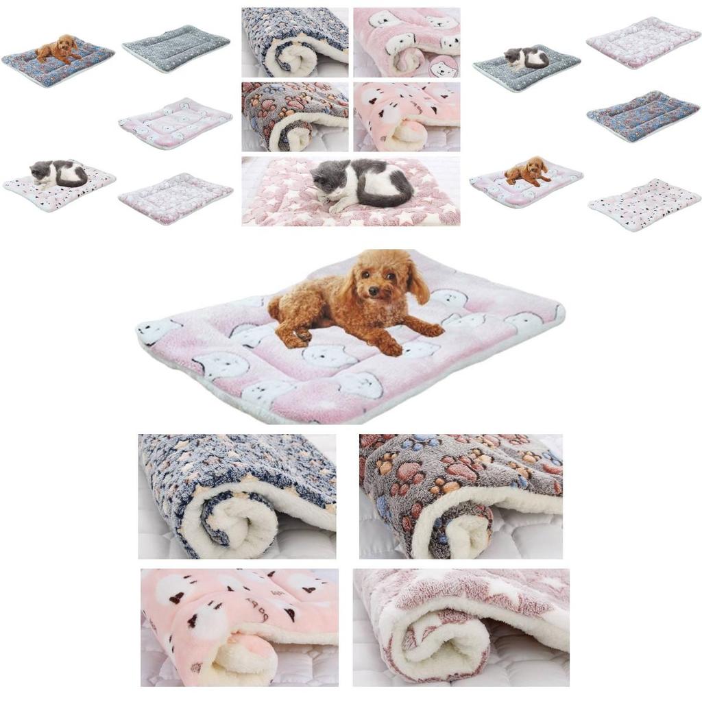 Factory Direct Sale Thickened Pet Mat For Autumn And Winter Cute Cartoon Style Anti-slip Blanket Wholesale Blue Starry Characters)