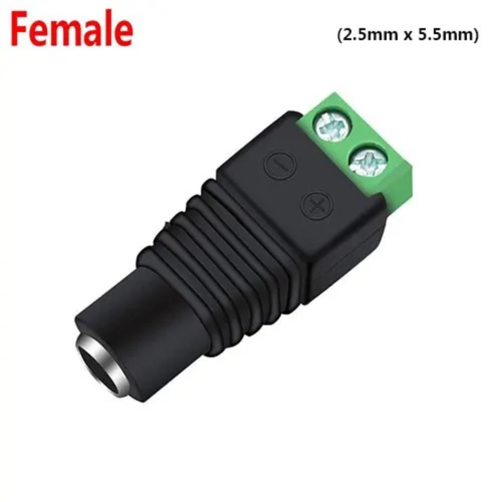 12V DC Power Connector 5.5mm x 2.5mm Power Jack Adapter 100 Pairs/100PCS For Led Strip CCTV Security Camera Wire Ends