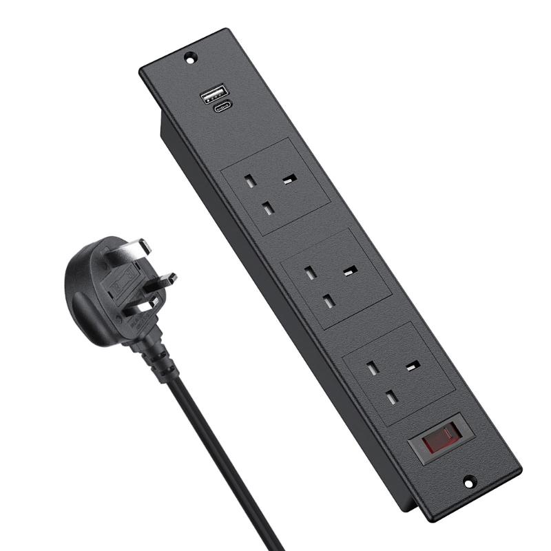 

Conference Table Recessed Power Outlet Desktop Socket with USB Charging Port Conference Desk Flush Mount Outlets