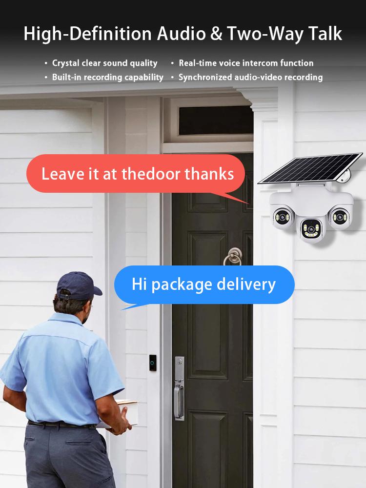 V380 Tri-Lens Wireless 4G WiFi Security Camera, Indoor/Outdoor, 6MP