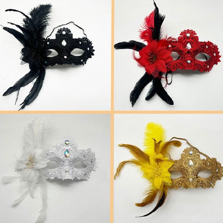 Kunststofffeder Strasssteine Maske Halloween Party Zubehör Leichtes Design Für Cosplay Und Soziale Veranstaltungen
