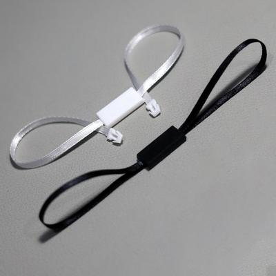 Nylon String Handing Tags for Closing Plastic Seal Hang Tag Loop String Garment Satin Ribbon Lock HangTag Strings