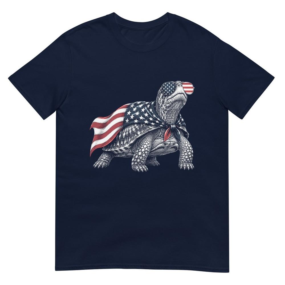 Eastern Box Turtle 4th Of July Us American Flag Patriotic Tshirt S