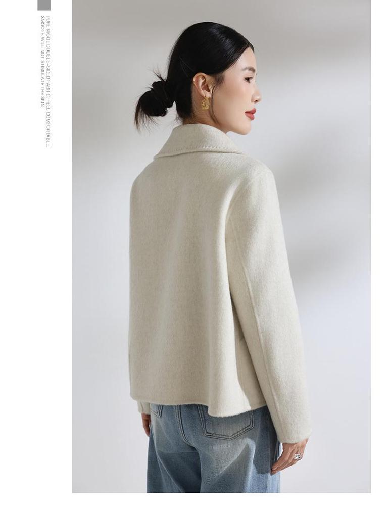 2025 Autumn/Winter Korean Style Short Double-Sided Wool Coat for Women - Fashionable, Versatile, and Loose Fit.