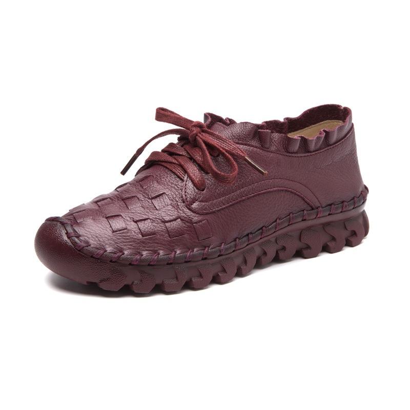 Leather Single Shoes Casual Flat Shoes Women's Shoes