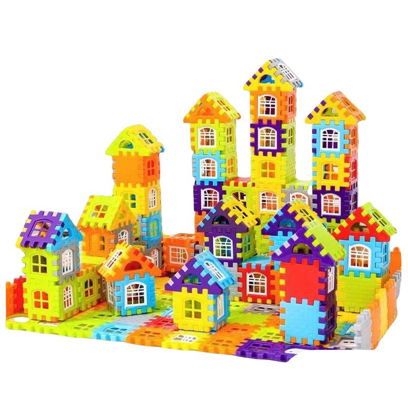 1 Set Puzzle Toy Colorful Window Opening Plastic Building  Stem Building  Colorful Interlocking Components