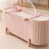 3 Grid Cosmetics Storage Box Large Capacity Organizer Box Makeup Organizer  Powder Puffs