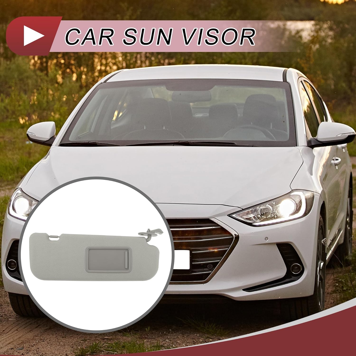 

Right Passenger Side Car Sun Visor for Hyundai Elantra 2011-2015 Sun Visor Assembly No.852203X000TX Gray Glass