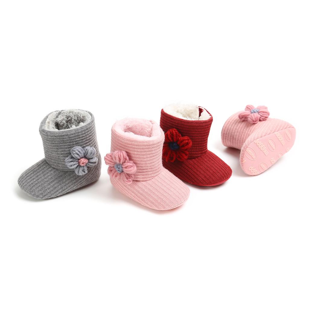MYGGPP Elegantné malé kvetinové čižmy pre bábätká Čižmy do snehu Čižmy pre bábätká Topánky pre batoľatá Topánky pre batoľatá Bavlnené čižmy