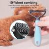 Stainless Steel Double Sided Detangling Rake Comb for Cats Dogs Cleaning Grooming Depilatory Pet Tool