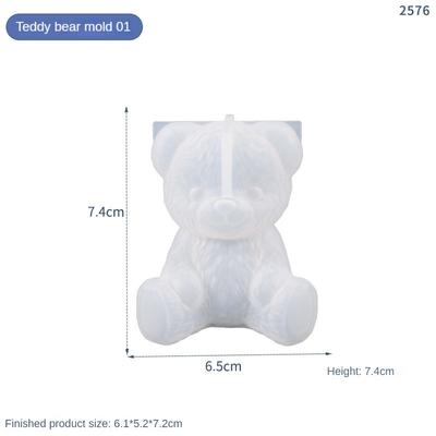 Silikon Gülümseyen Teddy Ayı Mum Kalıbı 3D Hayvan Sabunu Reçine El Sanatları Alçı Yapımı Kiti El Yapımı Kalıp Ev Dekoru Hediye