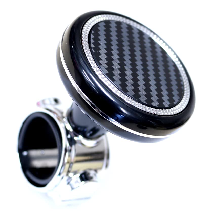 ALTEED Steering Automotive Steering Spinner 3D Woven Carbon Fiber Design Spinner, Built-in Bearing, Knob,