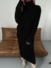 High Neck Long Knit Sweater Dress Two-Piece Set for Autumn/Winter