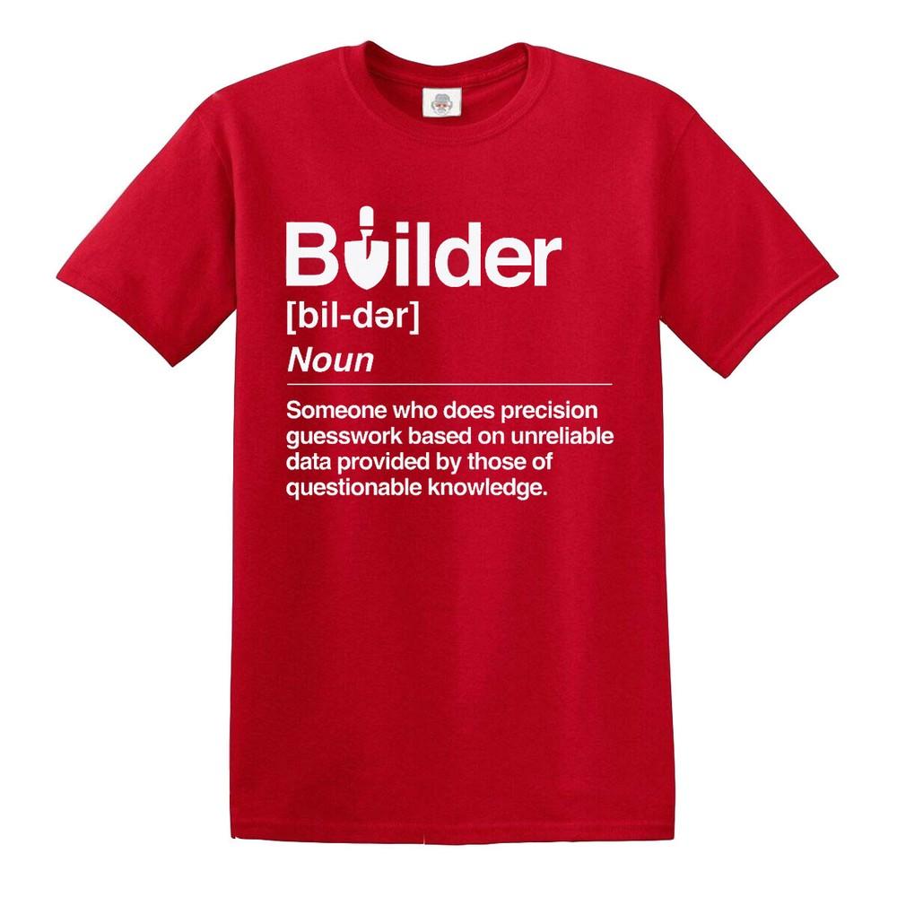 Builder Defined Labourer Profession Tshirt Funny Gift Novelty Top Tee