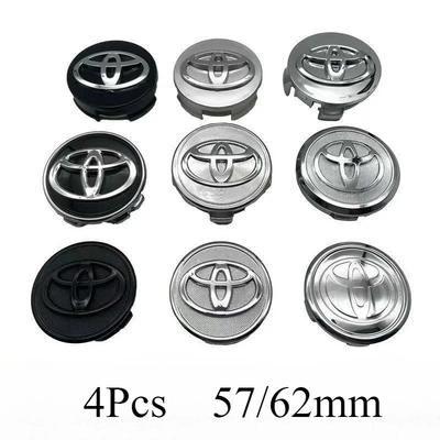 4pcs 57mm/62mm Car Tyre Wheel Center Hub Cap Badge Logo Rim Emblem For Corolla Camry Yaris CHR Rav4 Auris Verso Avalon