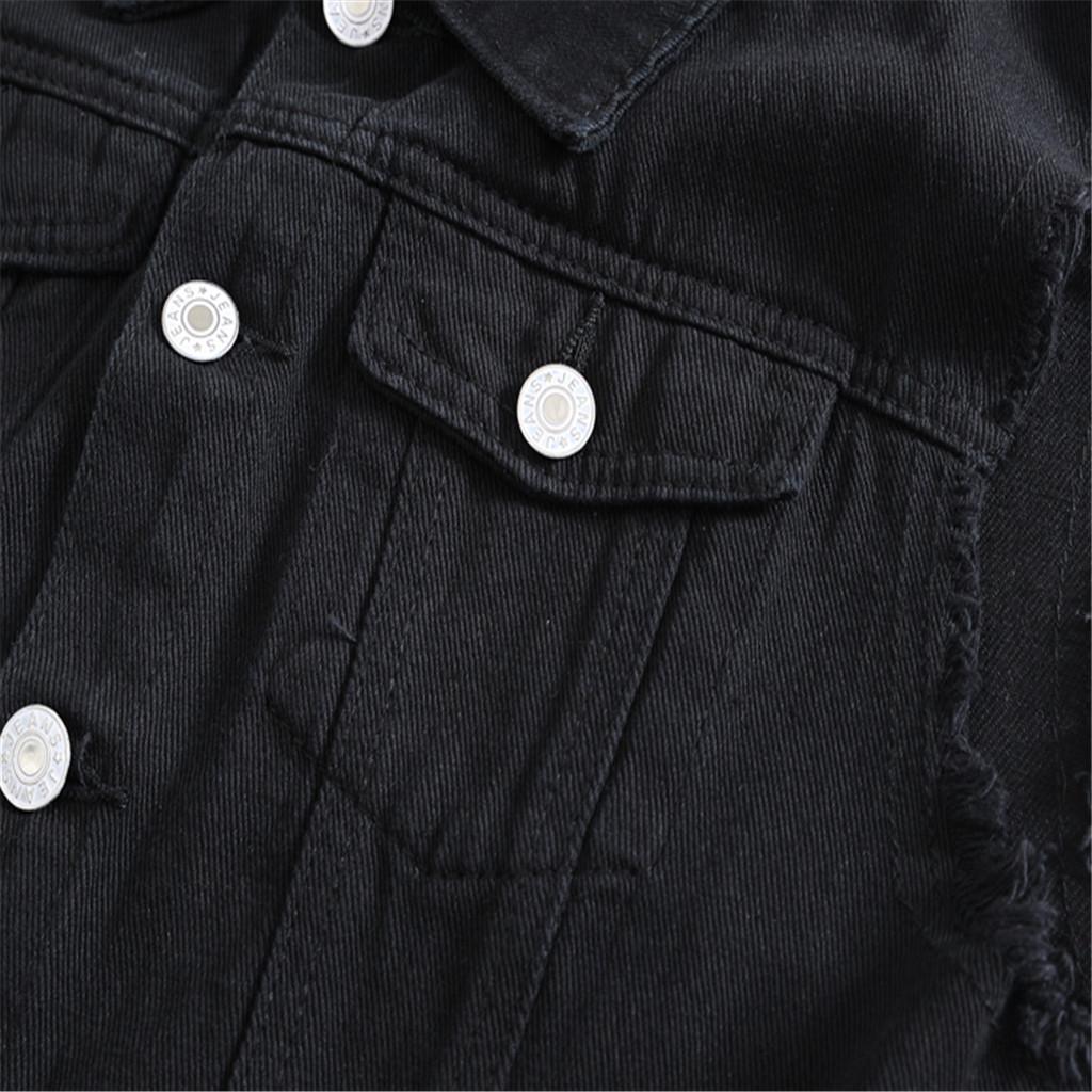 Herre Ny Mode Denim Vest Afslappet Cowboy Jakke På Skulderen Bluse