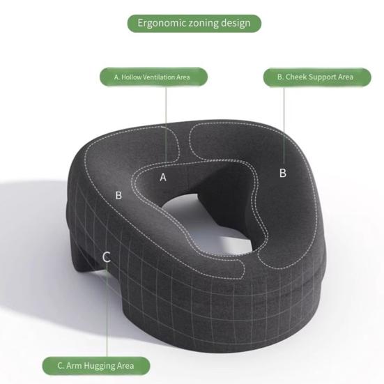 Polštář na obličej Paměťová pěna Podložka pod hlavu Podložka pod hrudník Masážní polštář pro polohu na břiše pro Domácí Lázně Spánek Pooperační Zotavení