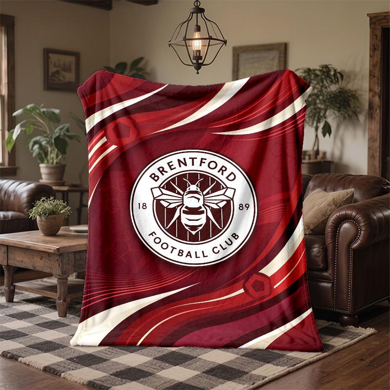 Brentford Football Print Flannel Blanket Soft Warm Sofa Bed Throw Blanket For Home Office Bedroom