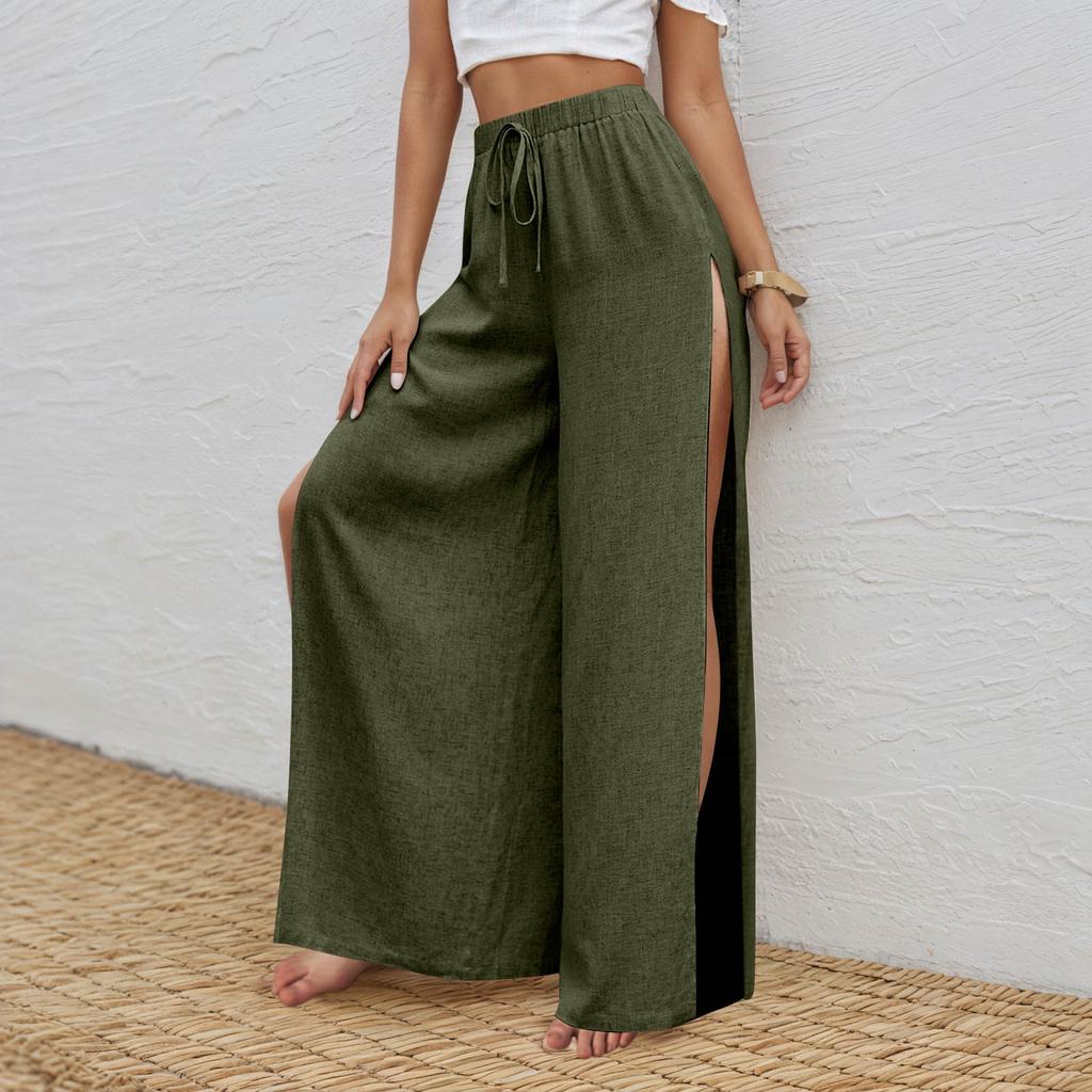 Women'S Sports Fitness Pants Casual Loose Elastic Jogging Pants Straight Wide Leg Pants Casual Pants Yoga Pants