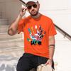 2026 New Model Unisexs Summer 100 Cotton Fashionable Casual Sports Loose Large Size Color Handprint Round Neck Short Sleeve Tshir