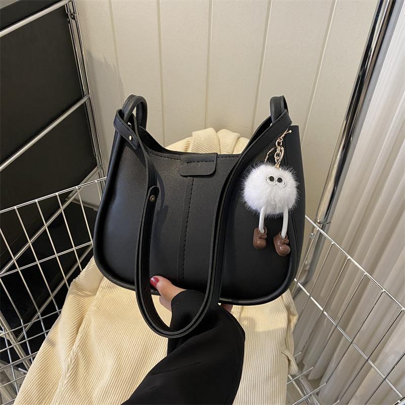 Stylish Women's Shoulder Bag Chic Winter Fashion Large Capacity Tote In Black White Brown