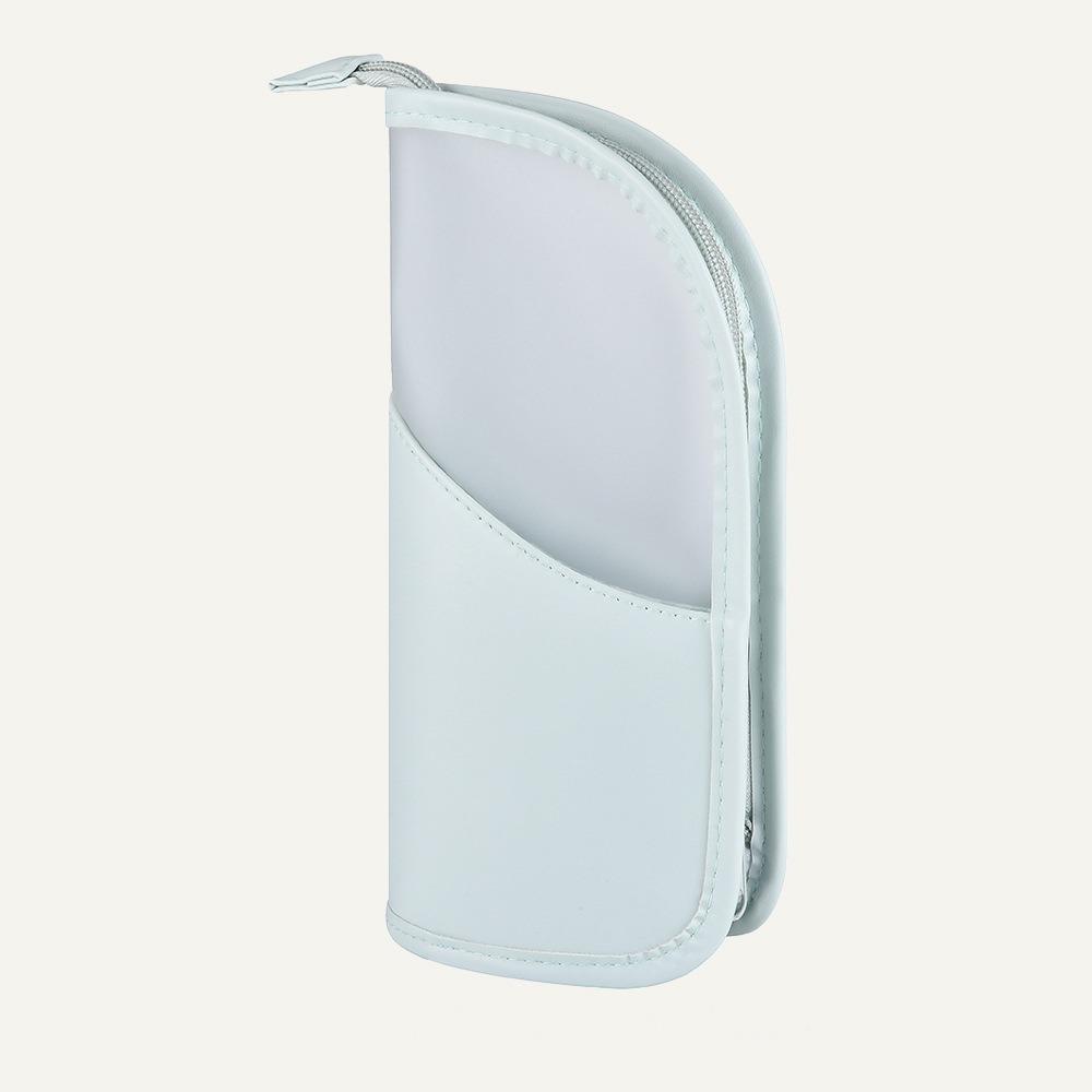 Clear Toothbrush Toiletry Pouch Zipper Closure Stand Cosmetic Bag Portable Beauty Holder Camping синий