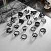 Ingemark 20 Pcs/Set Gothic Black Spider Butterfly Snake Shape Open Rings Women Trend Creative Star Heart Rings Halloween Jewelry