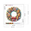 5D DIY Teilweise Speziell Geformter Bohrer Diamantmalerei Set Weihnachtskranz 30x30cm