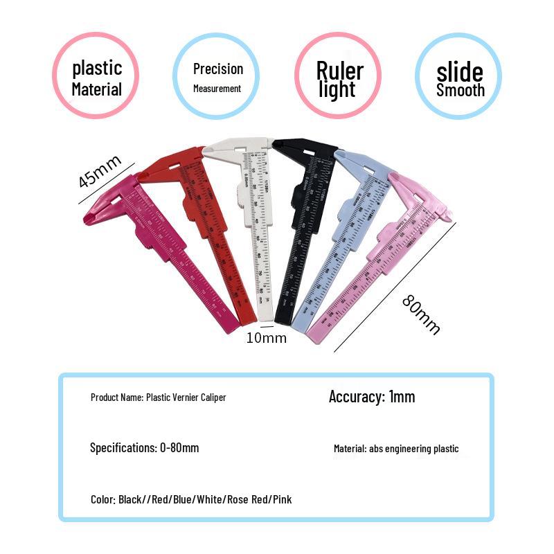 150mm Plastic Vernier Caliper, Double Scale, Mini Measuring Tool for Jewelry and Student Use