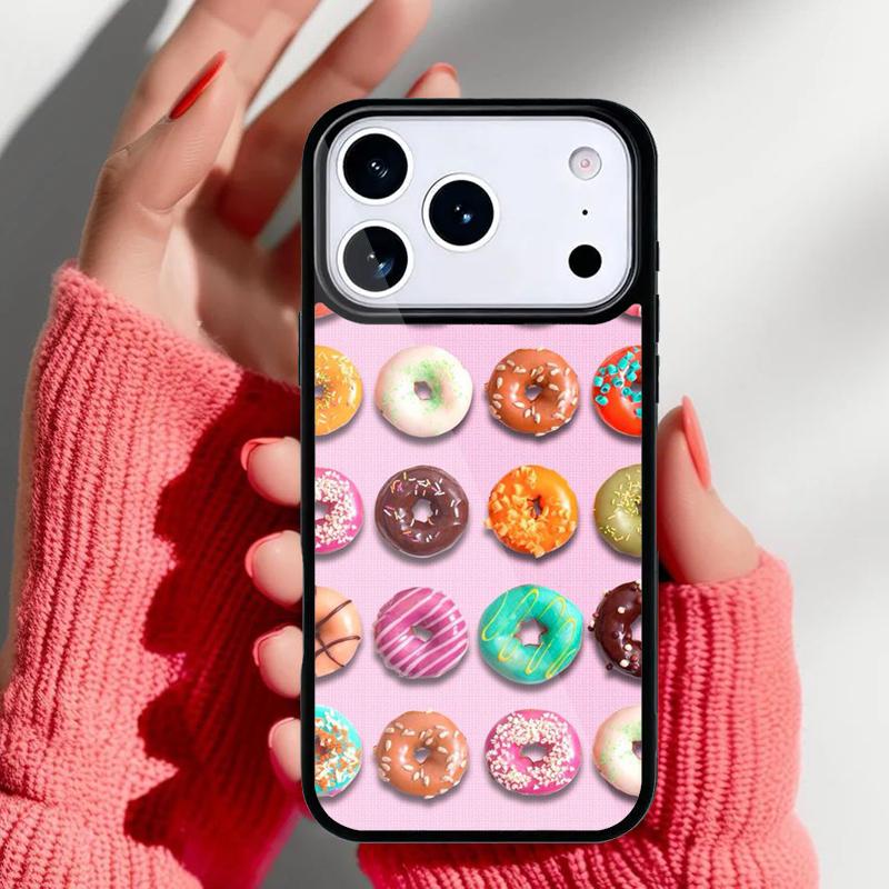 Süße Cremige Rosa Donut Handyhülle für iPhone 17 16 15 14 13 Pro Max Rückabdeckung für 12 11 Pro Hülle